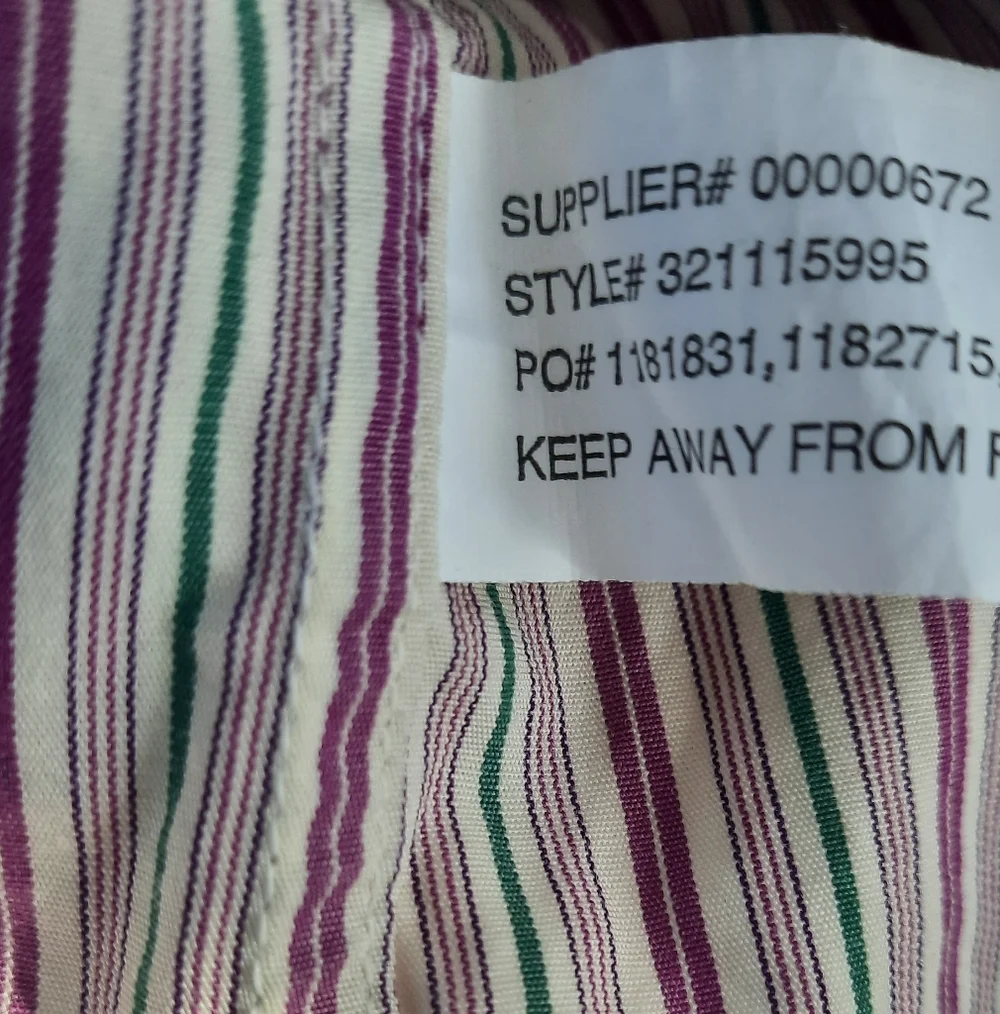 Ralph Lauren Green and Purple Striped Button Down Shirt Size 2T